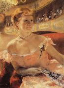 Mary Cassatt Woman with a Pearl Necklace in a Loge for an impressionist exhibition in 1879 Germany oil painting artist